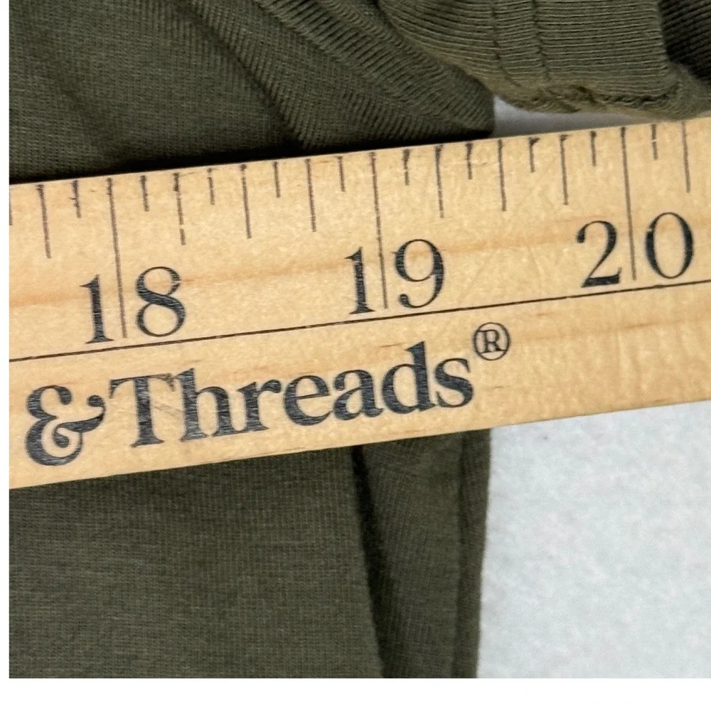 J Jill Womens Size Medium Olive Green Button Front‎ Shirt Dress Pockets Casual